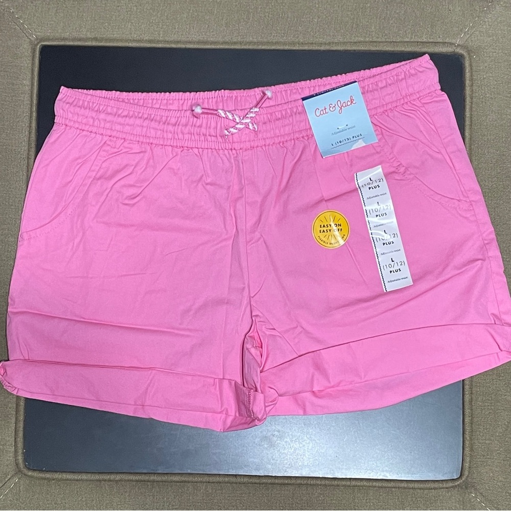 Girls' Pull-On Woven Shorts - Cat & Jack | Pink L Plus (10 to 12) #12-5